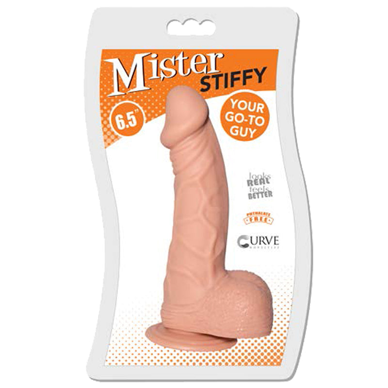 Mister Stiffy 6.5in Dildo w/Balls Beige - Fantasies Boutique