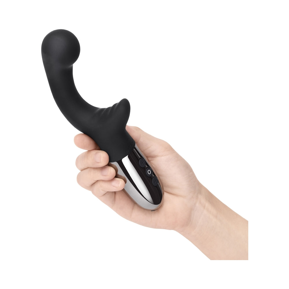 Le Wand XO Rechargeable Double-Motor Wave Silicone Dual Stimulation Vibrator Black - Fantasies Boutique