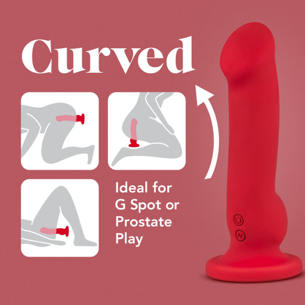 Impressions Las Vegas Rechargeable Silicone 8.25 in. Vibrating Dildo Crimson - Fantasies Boutique