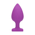 Ouch! Flexible Silicone Diamond Heart Butt Plug Purple Extra Large