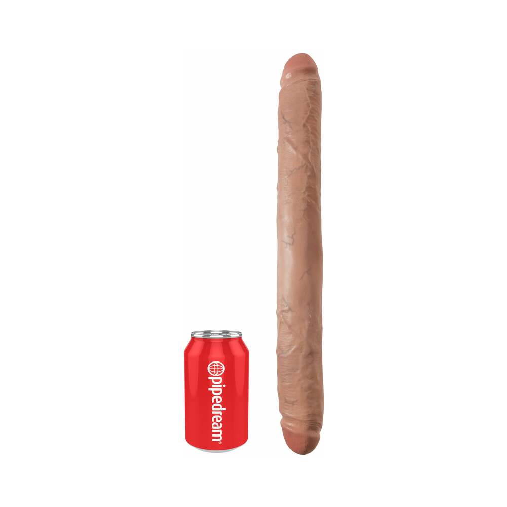 King Cock 16 in. Thick Double Dildo Realistic Tan