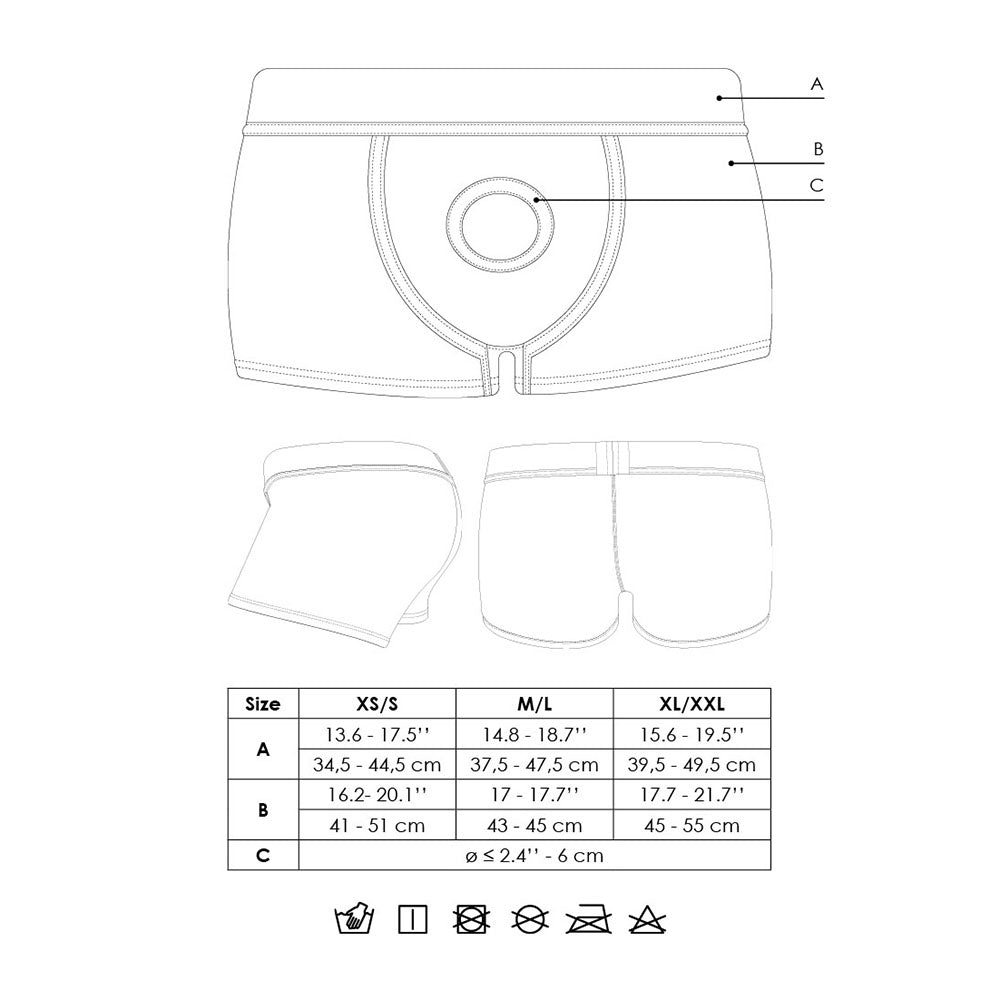 Ouch! Vibrating Strap-on Boxer Black XL/2XL - Fantasies Boutique