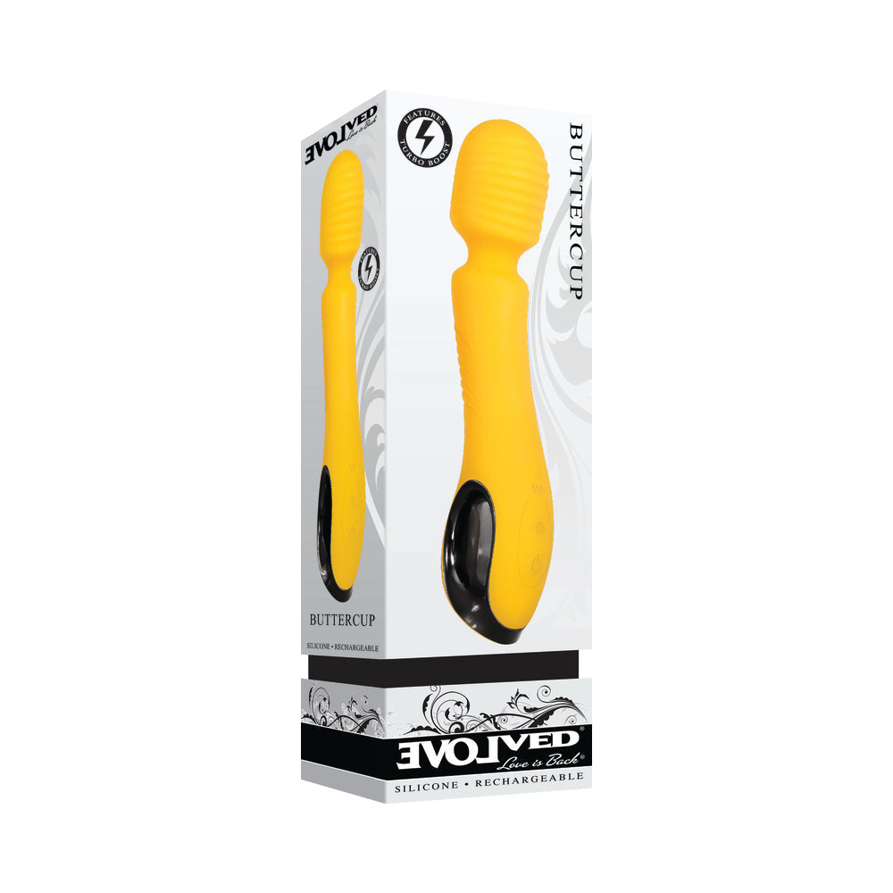Evolved Buttercup Rechargeable Silicone Wand Vibrator Yellow - Fantasies Boutique