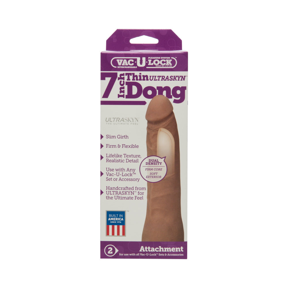 Vac-U-Lock - 7-Inch Thin Dong - ULTRASKYN Brown