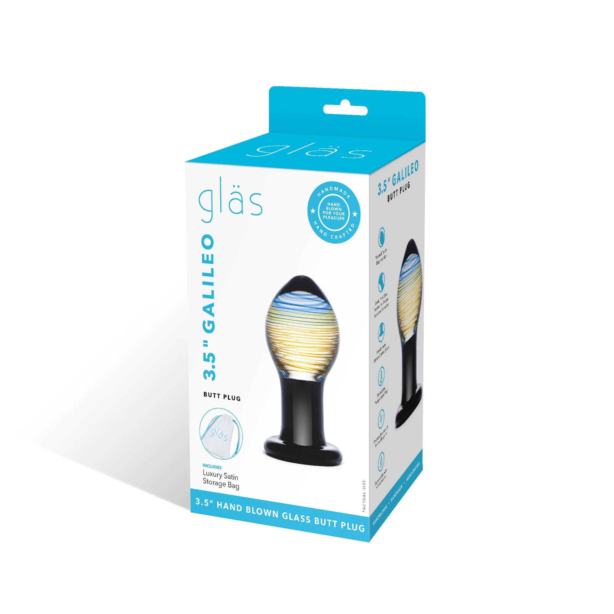 Glas 3.5 in. Galileo Glass Butt Plug - Fantasies Boutique