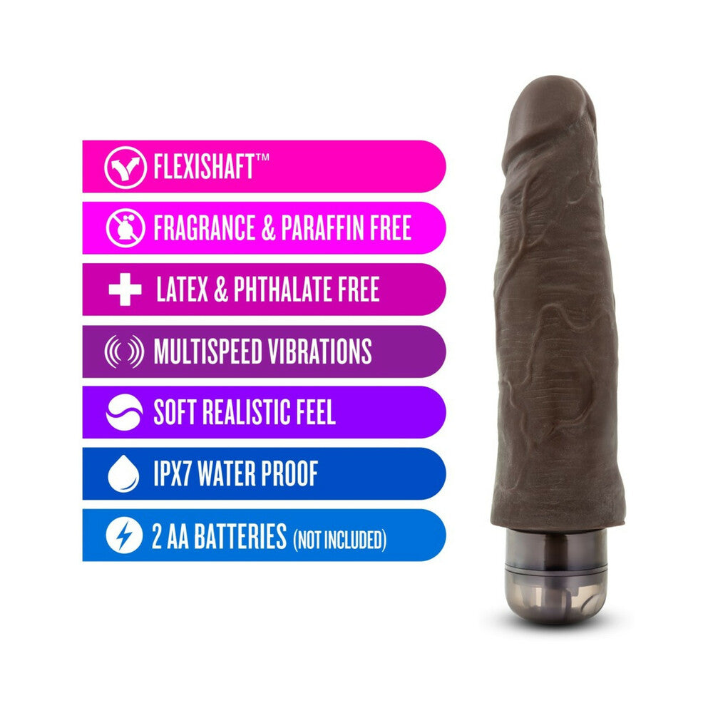 Dr. Skin Vibe 14 Realistic 8 in. Vibrating Dildo Brown - Fantasies Boutique