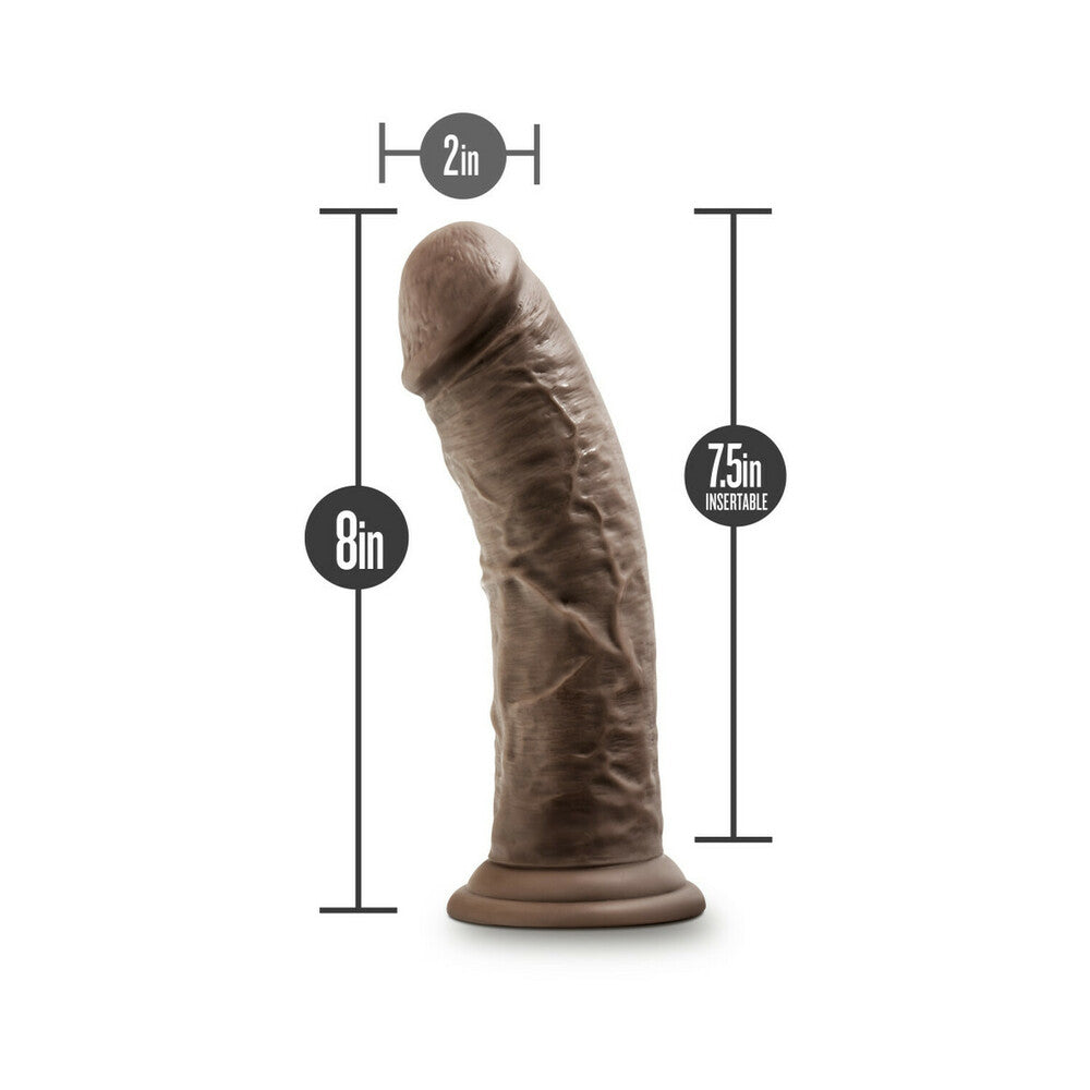 Blush Dr. Skin Glide Realistic 8 in. Self-Lubricating Dildo with Suction Cup Brown - Fantasies Boutique