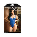 Fantasy Lingerie Tease Abby Bodysuit With Thong-Cut Back Cobalt Blue S/M - Fantasies Boutique