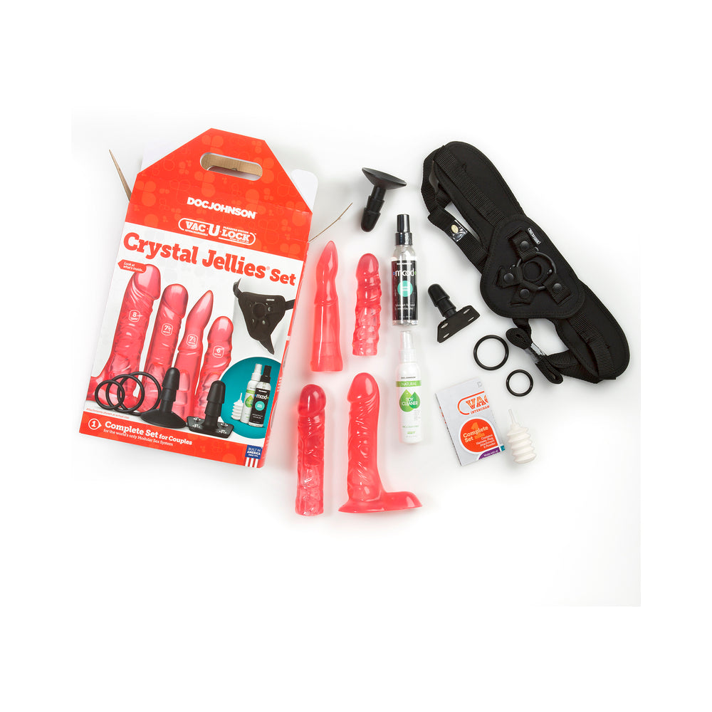 Vac-U-Lock Crystal Jellies Set PINK - Fantasies Boutique