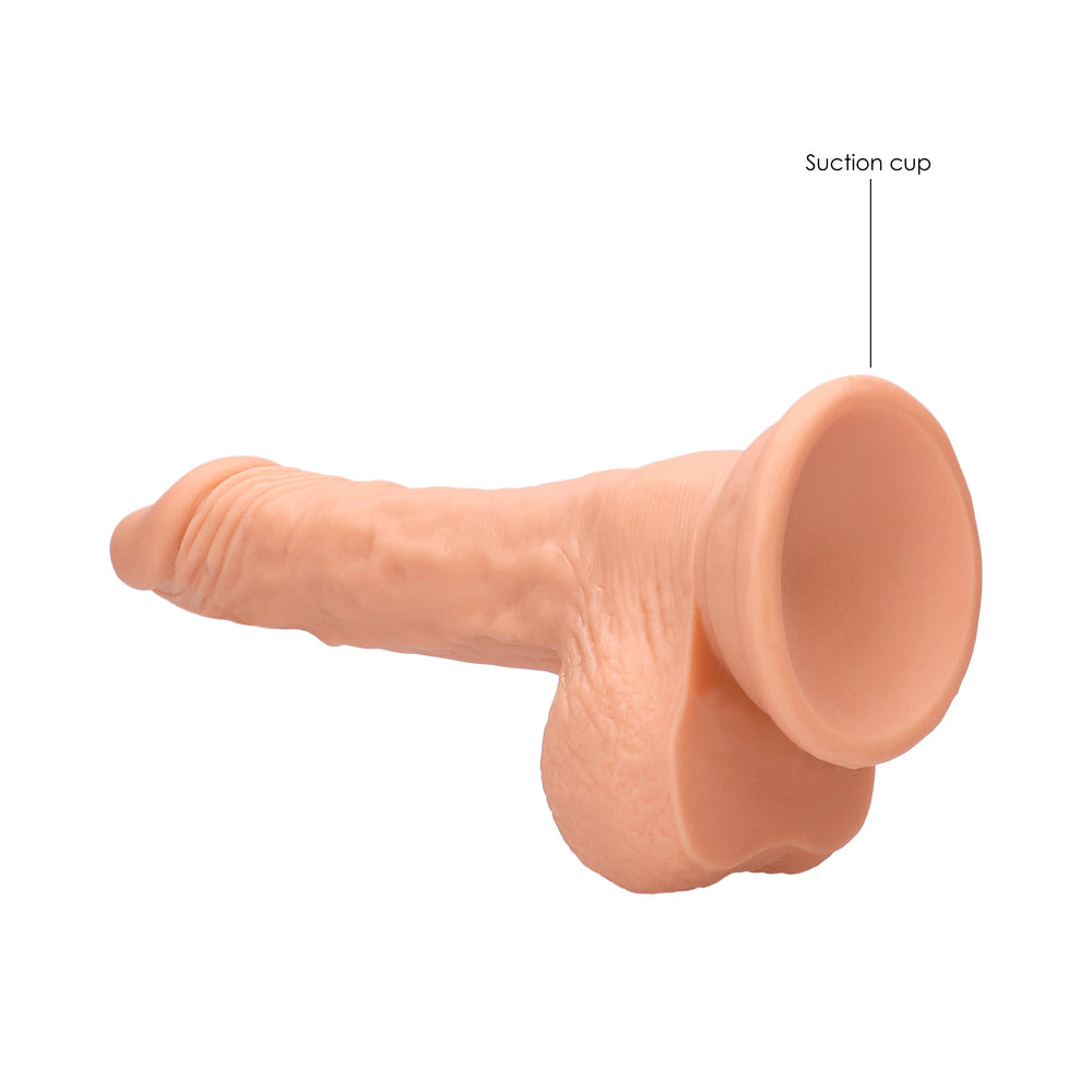 RealRock Realistic 7 in. Dildo With Balls and Suction Cup Beige - Fantasies Boutique