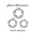 Zero Tolerance Three Amigos 3-Piece Cockring Set Clear - Fantasies Boutique