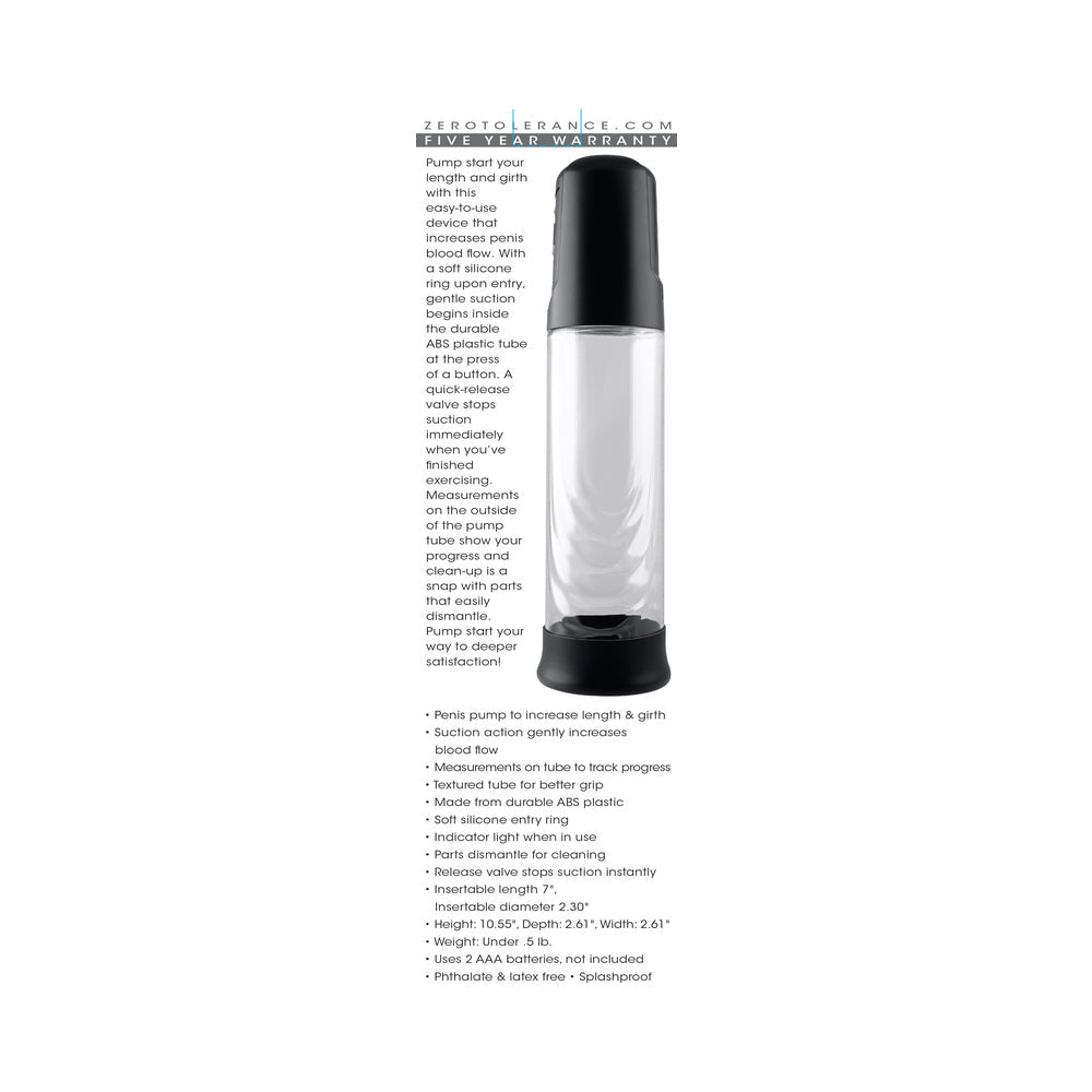 Zero Tolerance Pump Start Black - Fantasies Boutique