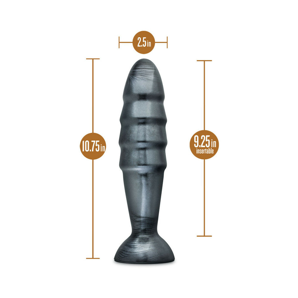 Blush Jet Destructor 10.75 in. Anal Plug Carbon Metallic Black - Fantasies Boutique
