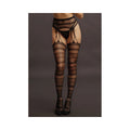 Shots Le Desir Suspender Striped Pantyhose Black O/S - Fantasies Boutique
