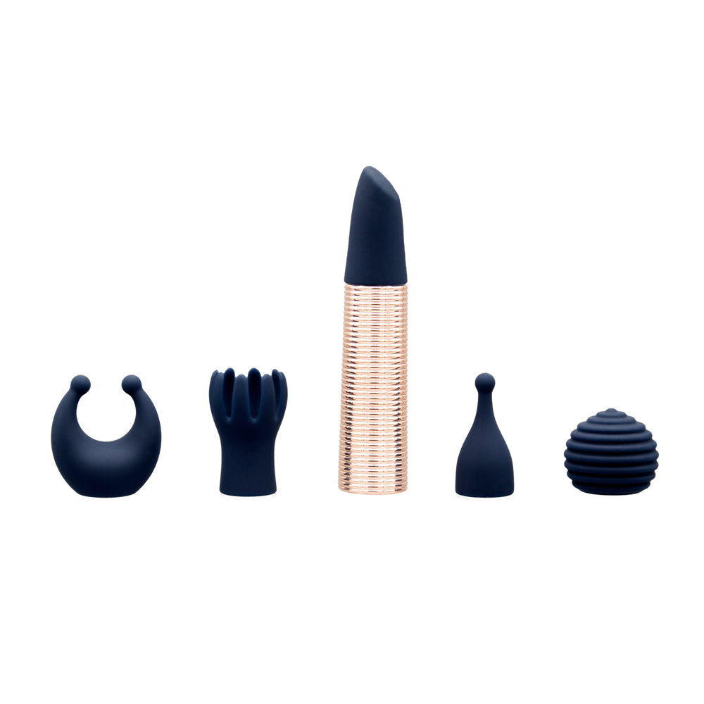 Pillow Talk Secrets Desires 6-Piece Silicone Mini Massager Set Navy - Fantasies Boutique