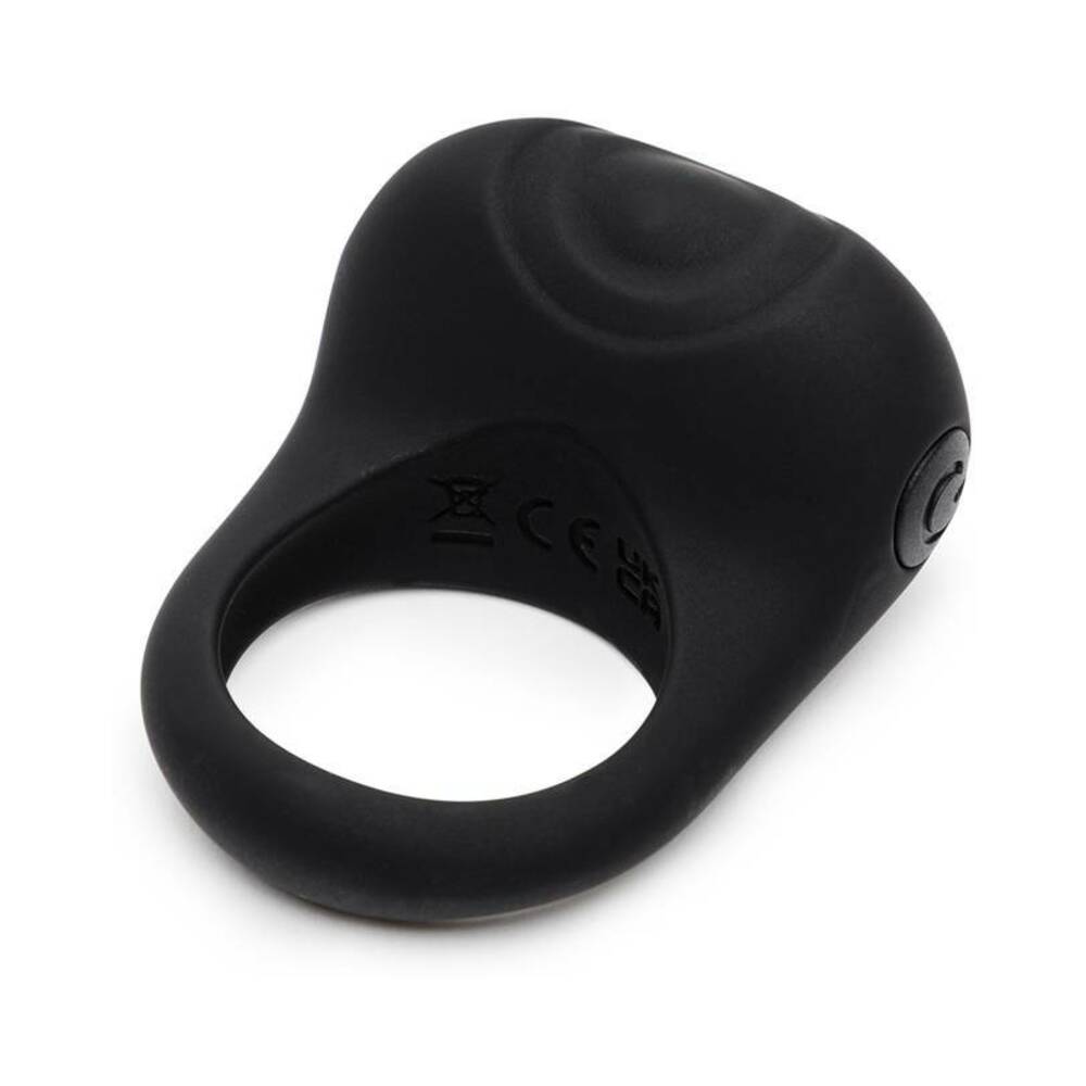 Fifty Shades of Grey Sensation Rechargeable Silicone Vibrating Love Ring Black - Fantasies Boutique