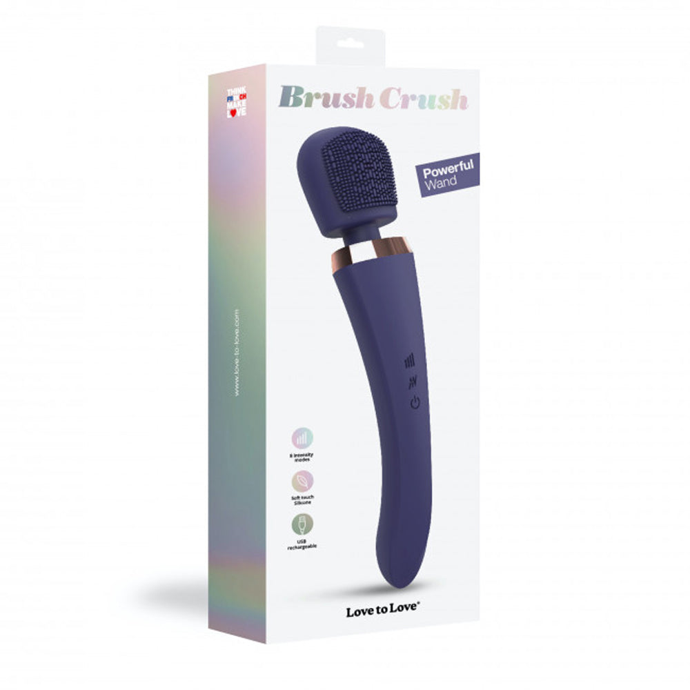 Love to Love Brush Crush Rechargeable Textured Head Wand Vibrator Midnight Indigo - Fantasies Boutique