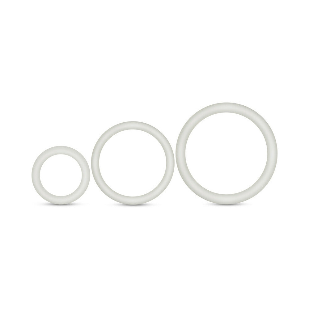 Blush Performance VS4 Pure Premium Silicone Cockrings 3-Pack Set White - Fantasies Boutique