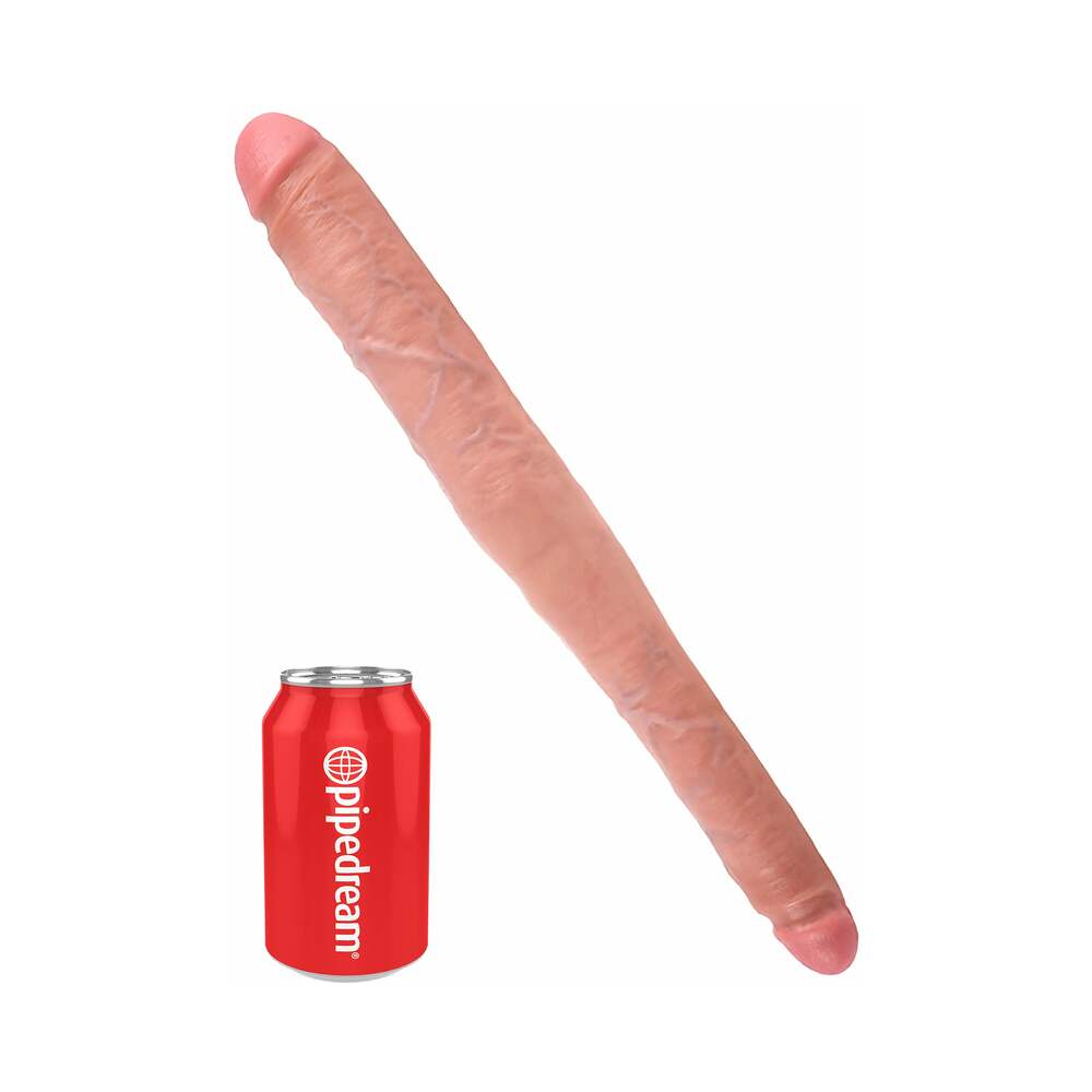 King Cock 16 in. Tapered Double Dildo Realistic Beige - Fantasies Boutique