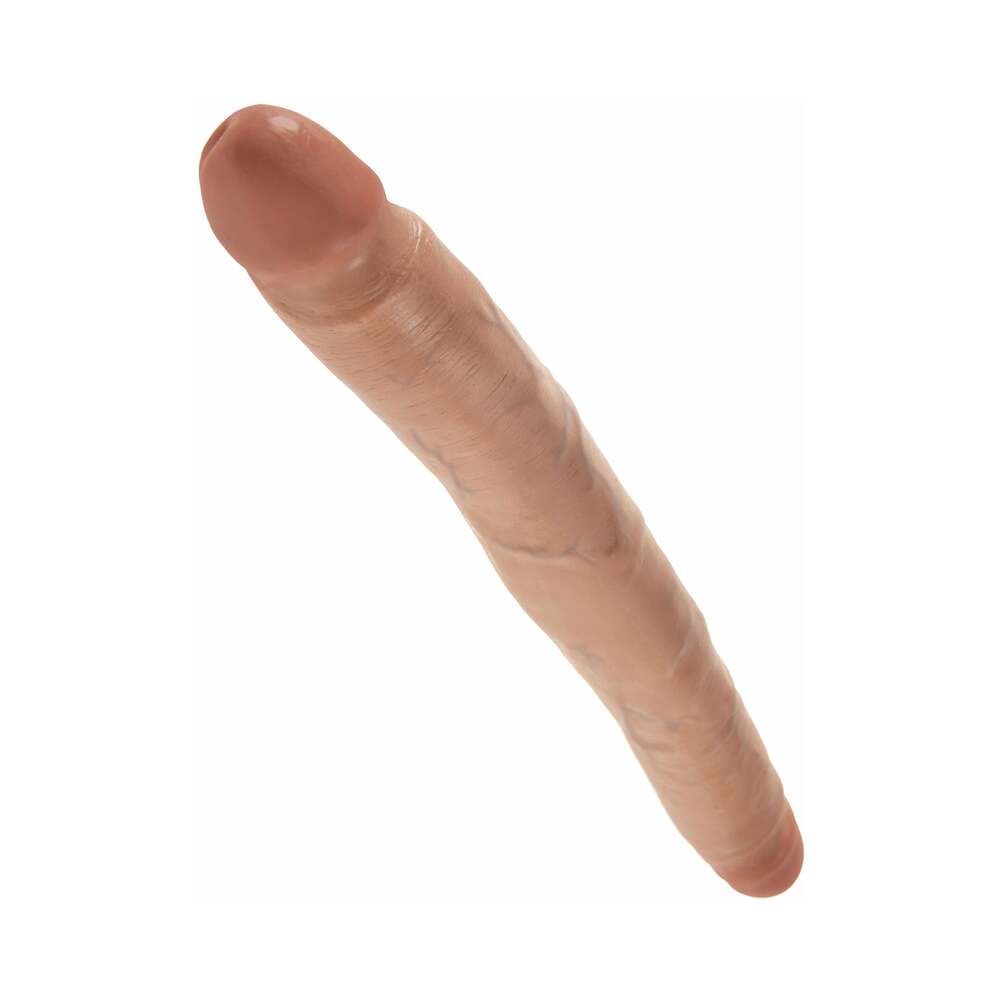 King Cock 12 in. Slim Double Dildo Realistic Tan - Fantasies Boutique