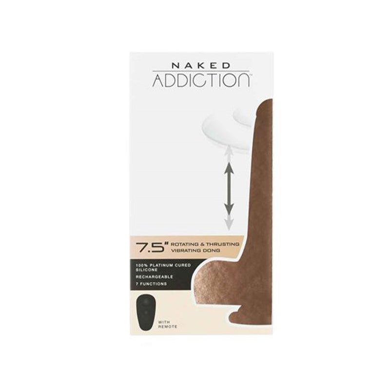 Naked Addiction The Freak 7.5 in. Rotating & Thrusting Vibrating Dildo Beige - Fantasies Boutique