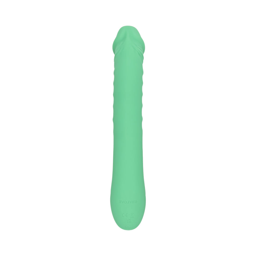 Evolved Full Throttle Rechargeable Warming Vibrator Silicone Mint Green