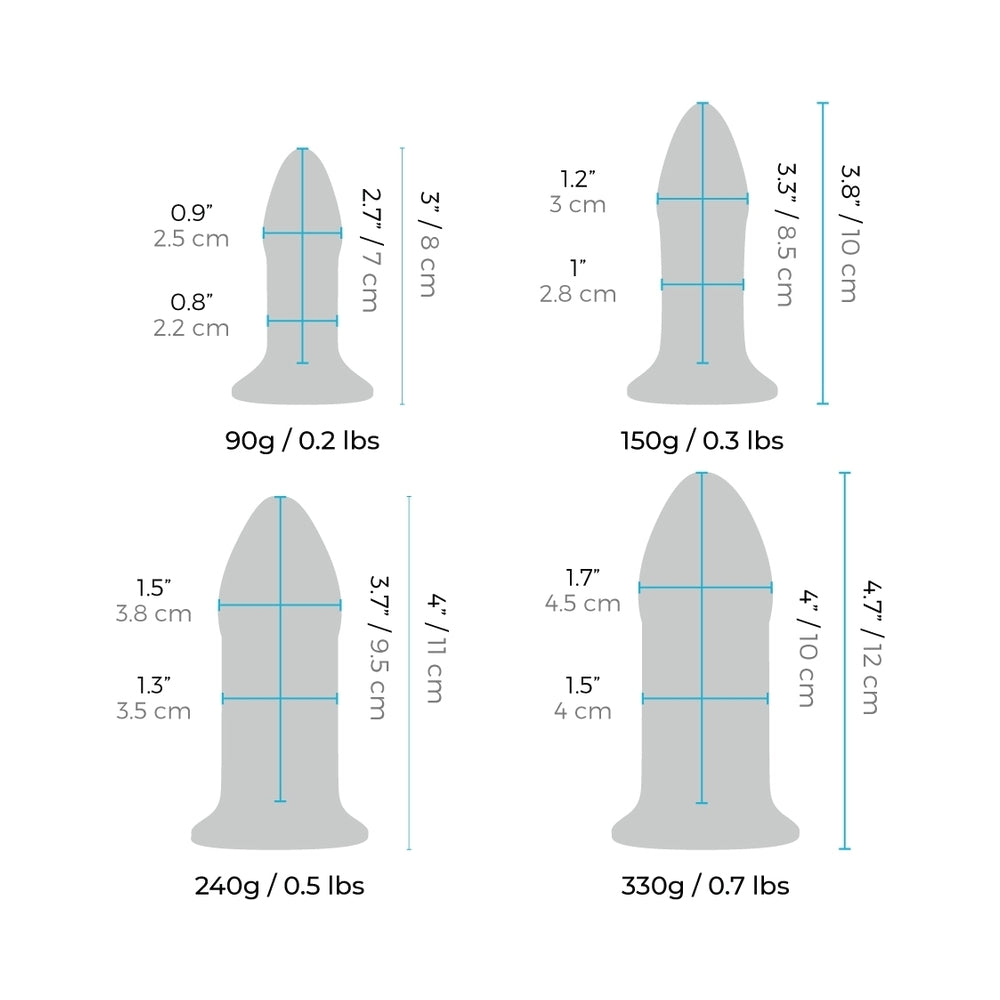 b-Vibe 4-Piece Anal Dilators Glass Plug Set - Fantasies Boutique