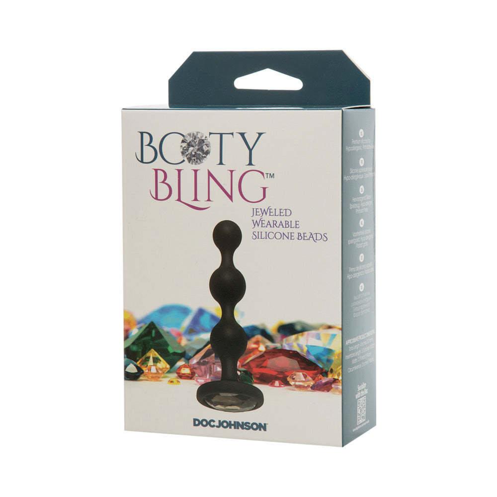 Booty Bling Jeweled Wearable Silicone Beads Silver