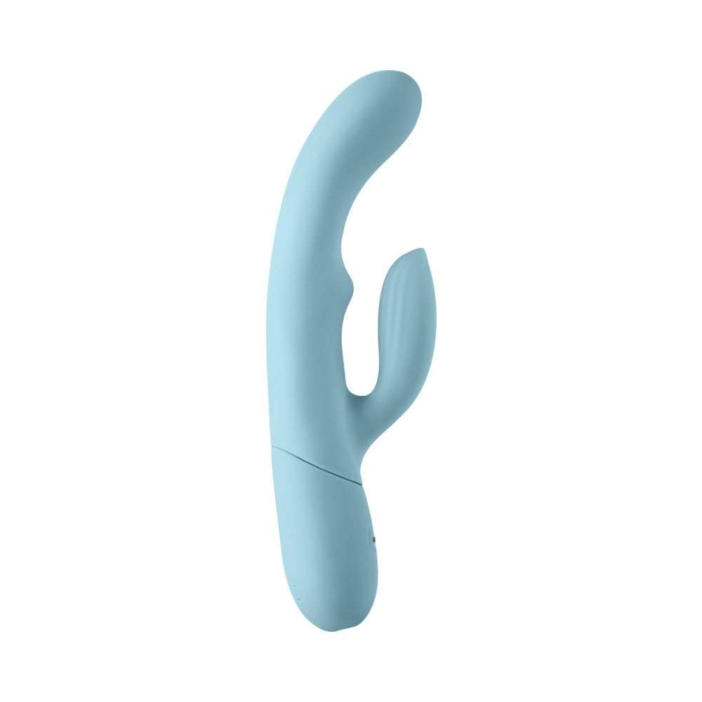 FemmeFunn Balai Rechargeable Silicone Swaying Motion Dual Stimulation Vibrator Light Blue - Fantasies Boutique
