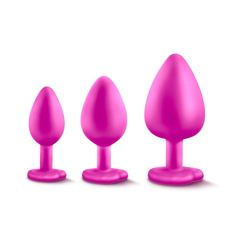 Blush Luxe 3-Piece Bling Plug Training Kit with White Gem Base Pink - Fantasies Boutique