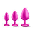 Blush Luxe 3-Piece Bling Plug Training Kit with White Gem Base Pink - Fantasies Boutique