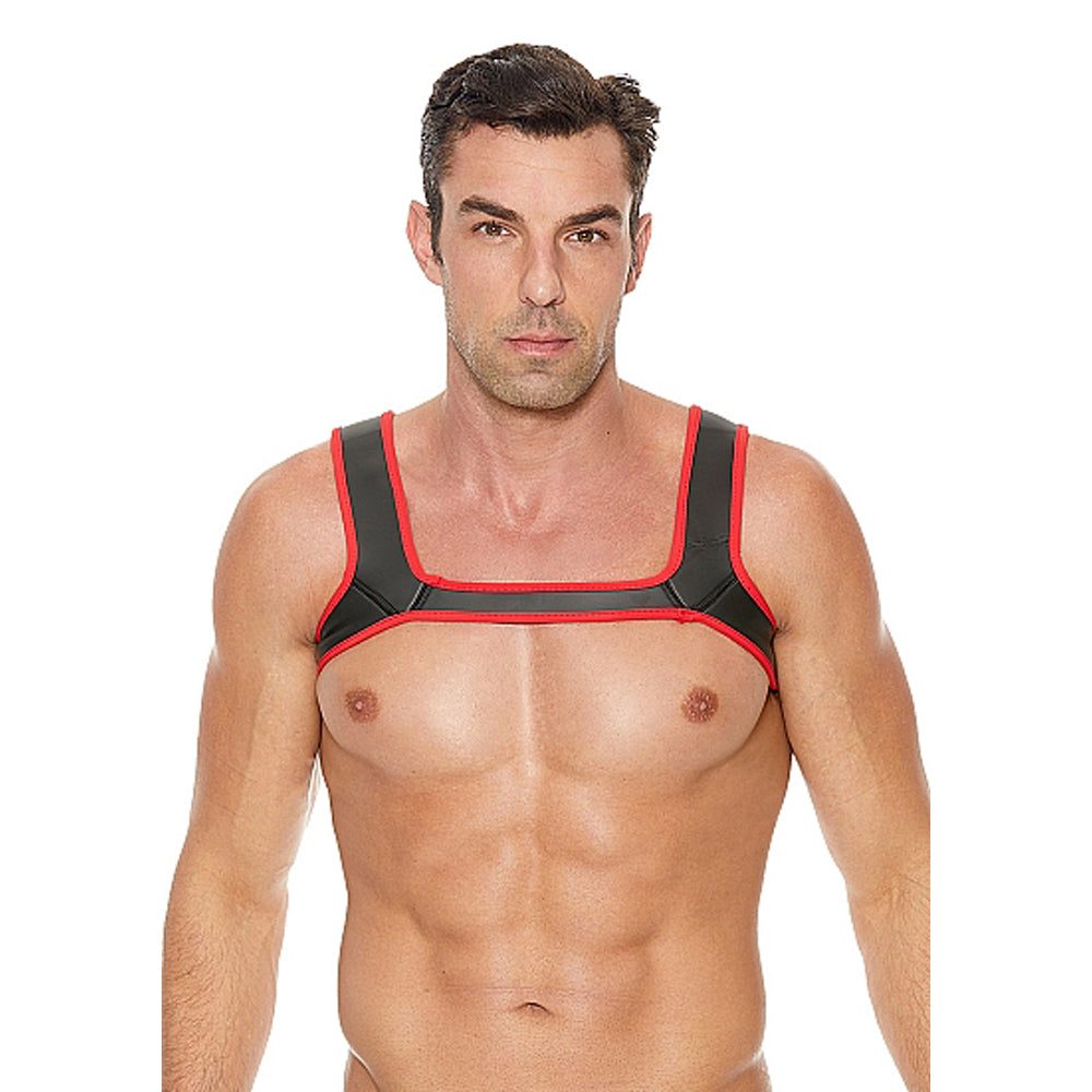 Ouch! Puppy Play Neoprene Harness Red L/XL - Fantasies Boutique