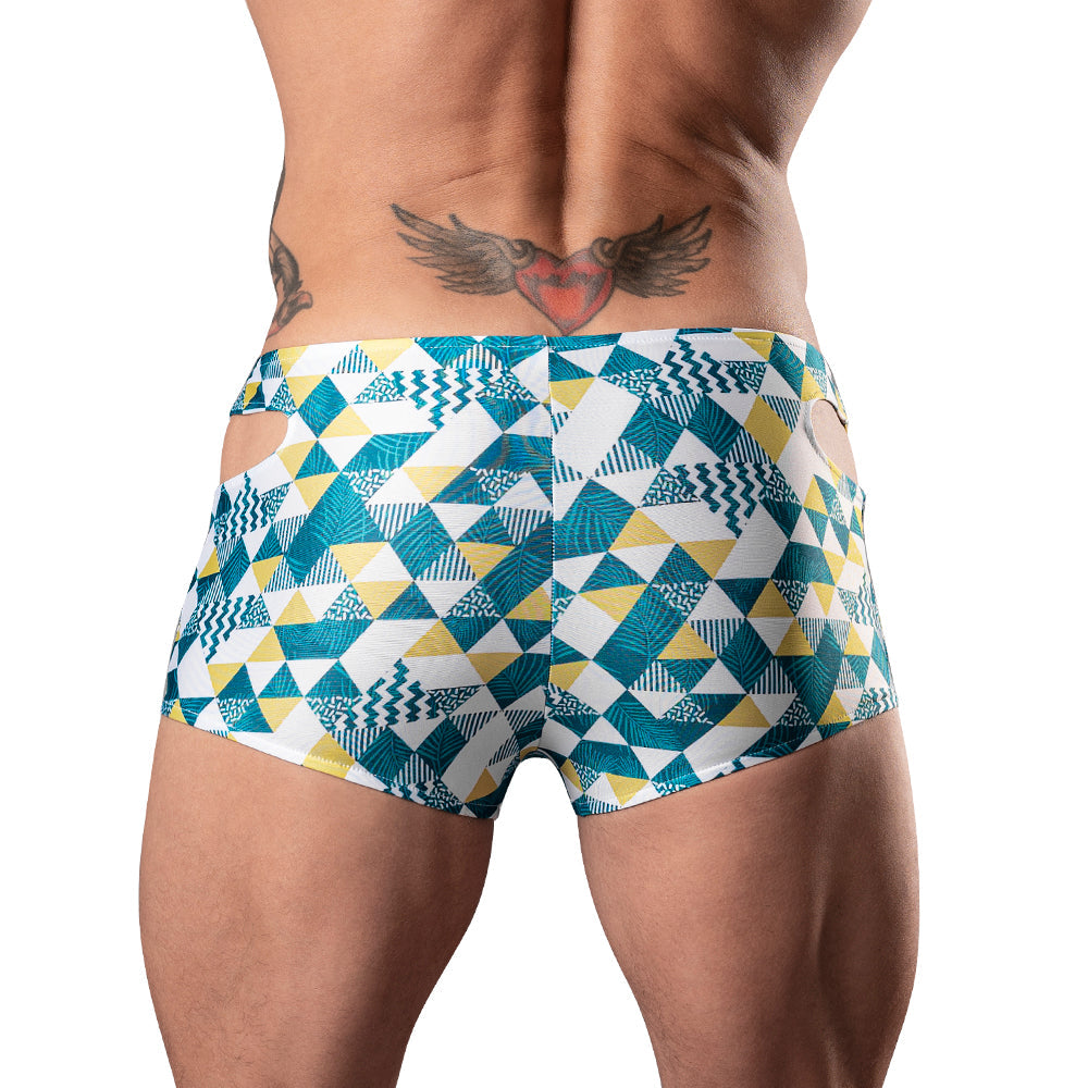Male Power Cut It Out! Cutout Mini Short Blue/White S