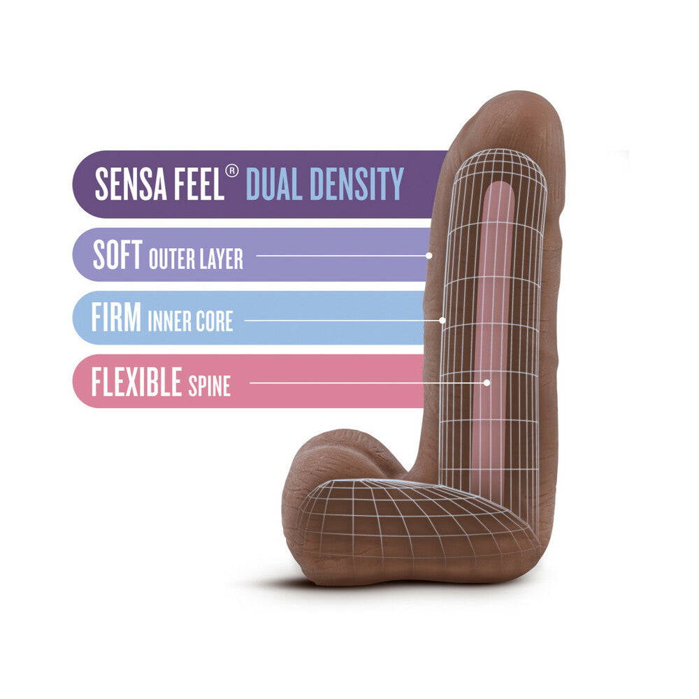 Au Naturel Carlito 5 in. Posable Dual Density Dildo with Balls Tan - Fantasies Boutique