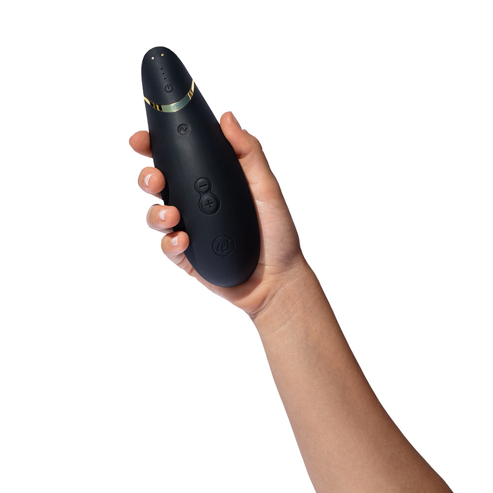 Womanizer Premium 2 Rechargeable Silicone Luxurious Pleasure Air Clitoral Stimulator Black - Fantasies Boutique