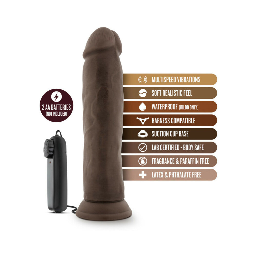 Dr. Skin Dr. Throb Realistic 9.5 in. Vibrating Dildo Brown - Fantasies Boutique
