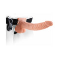 Fetish Fantasy Series 9 in. Vibrating Hollow Strap-On with Balls Beige/Black - Fantasies Boutique