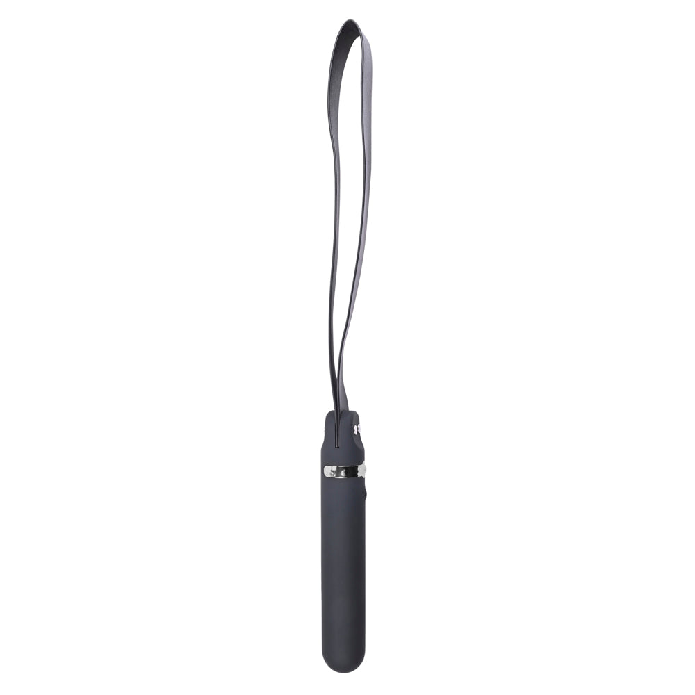 Adam & Eve Spank Me Vibe Rechargeable Silicone Vibrator With Slap Strap End Black - Fantasies Boutique