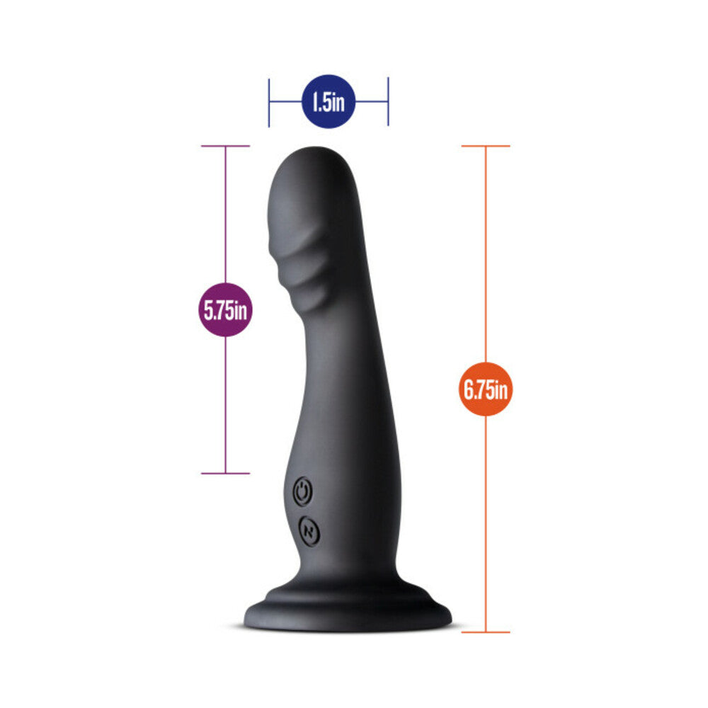 Impressions Amsterdam Rechargeable Silicone 6.5 in. Vibrating Dildo Black