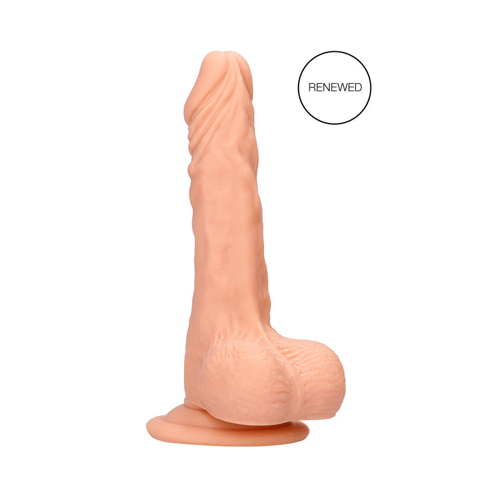 RealRock Realistic 7 in. Dildo With Balls and Suction Cup Beige - Fantasies Boutique