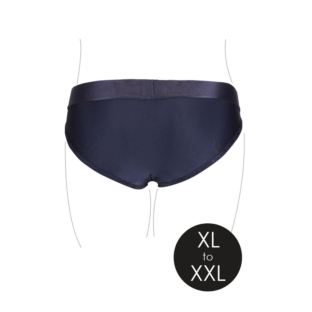 Ouch! Vibrating Strap-on Hipster Black XL/2XL - Fantasies Boutique