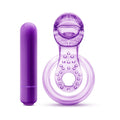 Play with Me Lick It Vibrating Double Strap Cockring Purple - Fantasies Boutique
