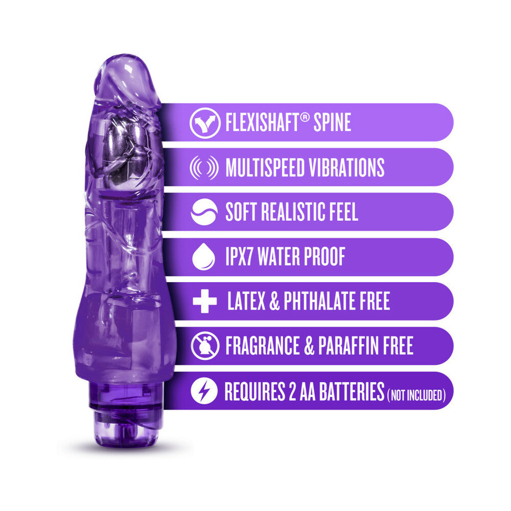 Naturally Yours Fantasy Vibe Realistic 8.5 in. Vibrating Dildo Purple - Fantasies Boutique