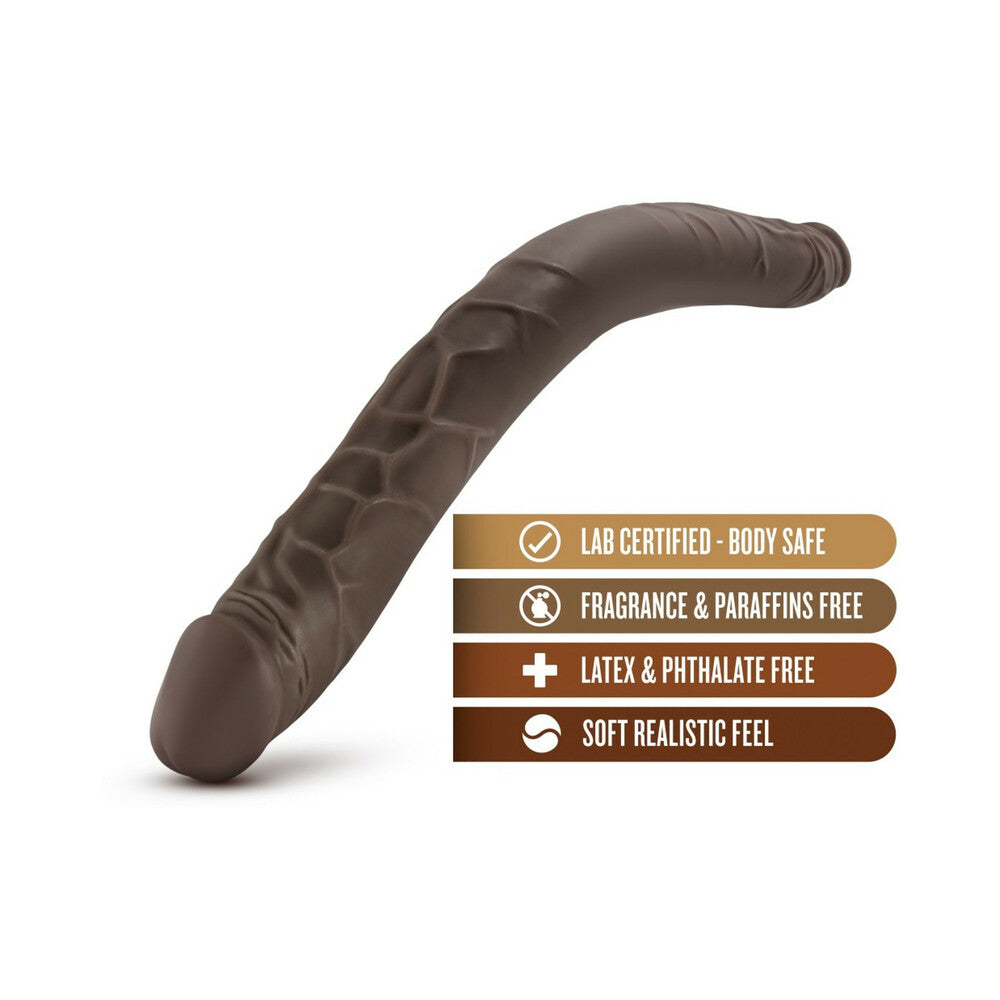 Blush Dr. Skin 16 in. Double Dildo Brown - Fantasies Boutique