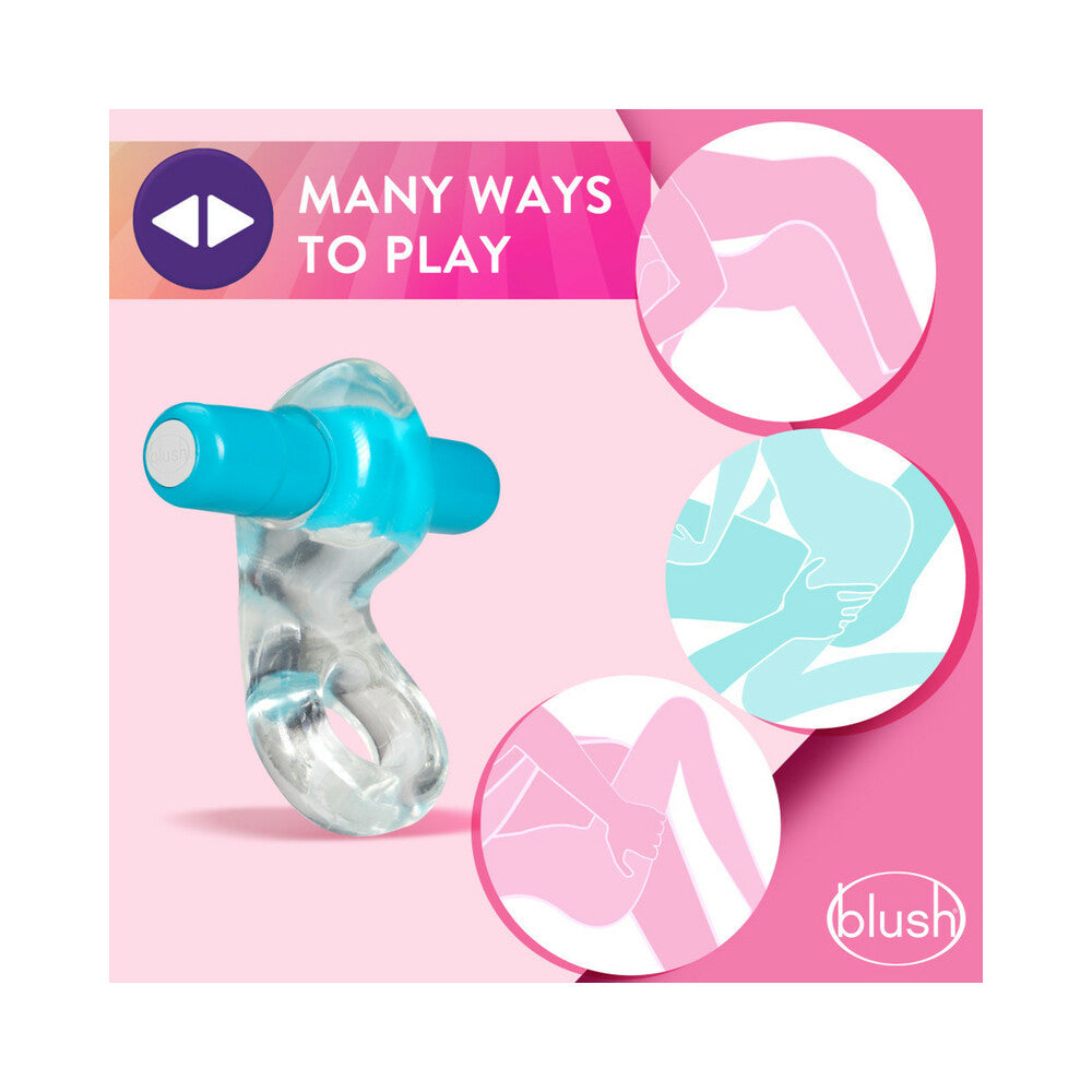Blush Play with Me Delight Vibrating C-Ring Blue - Fantasies Boutique