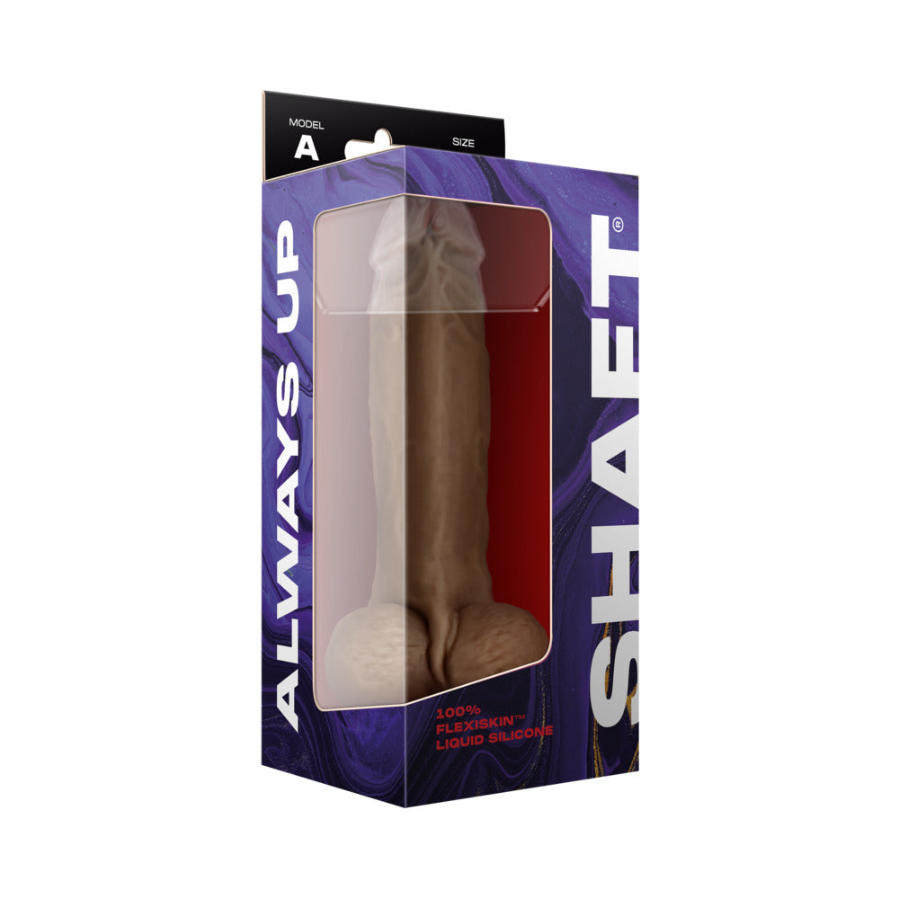 Shaft Model A: 9.5 in. Dual Density Silicone Dildo with Balls Oak - Fantasies Boutique