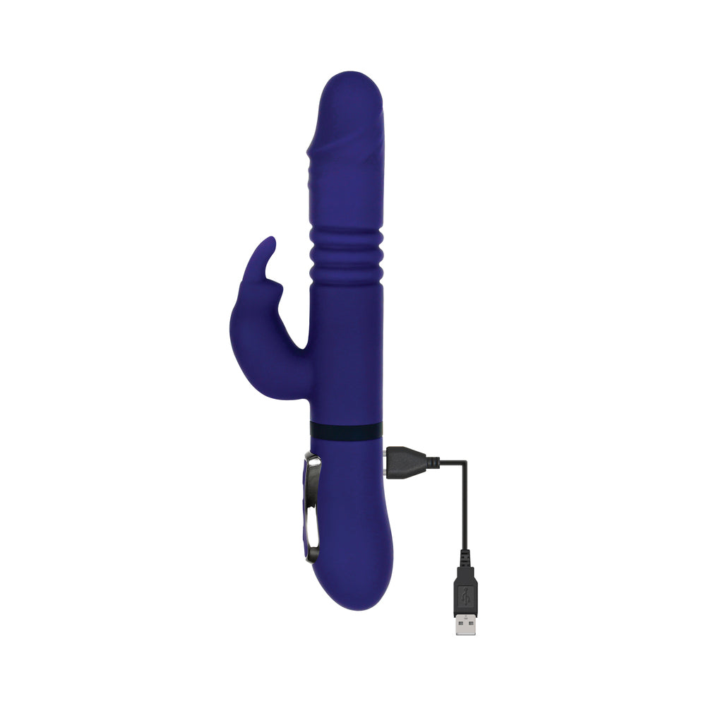 Gender X All In One Rechargeable Thrusting Rotating Silicone Rabbit Vibrator Purple - Fantasies Boutique