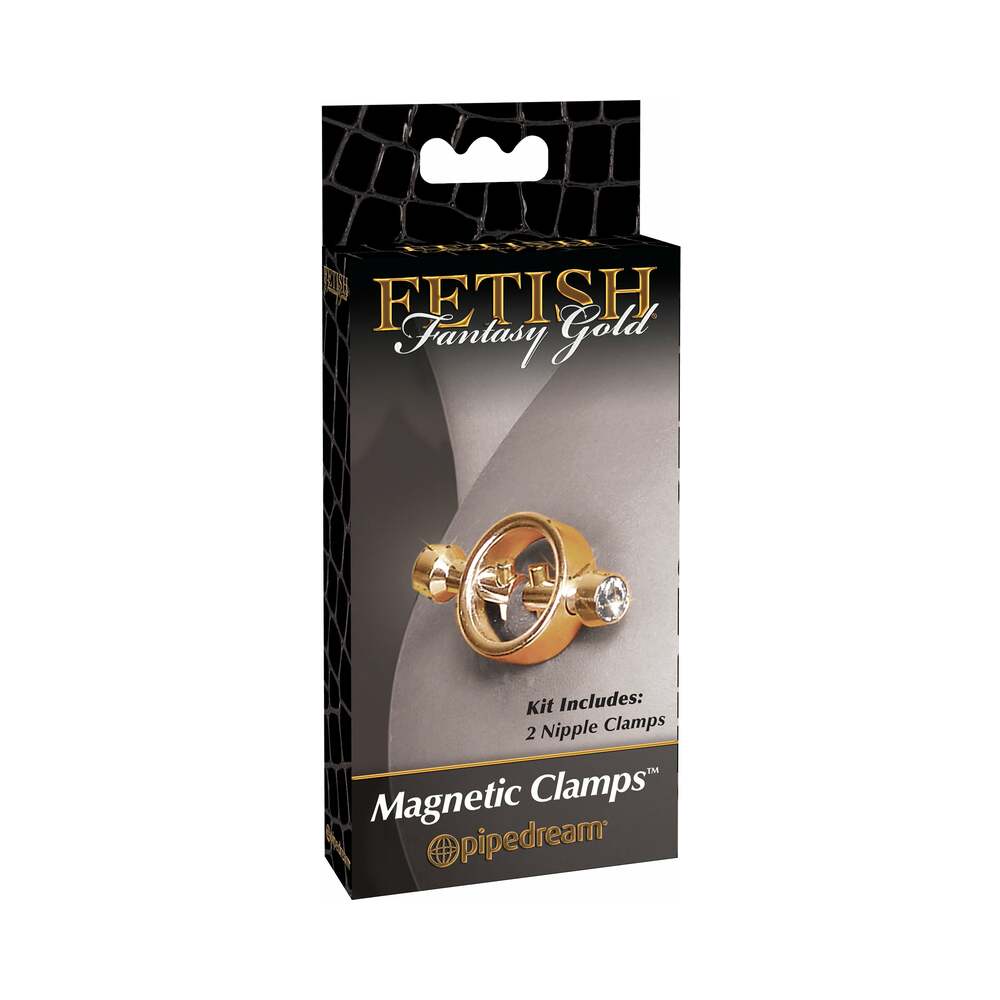 Pipedream Fetish Fantasy Gold Magnetic Nipple Clamps Gold - Fantasies Boutique