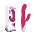 Curve Toys Gossip Celia Waterproof Ribbed Silicone Flexible Dual Stimulation Vibrator Magenta - Fantasies Boutique