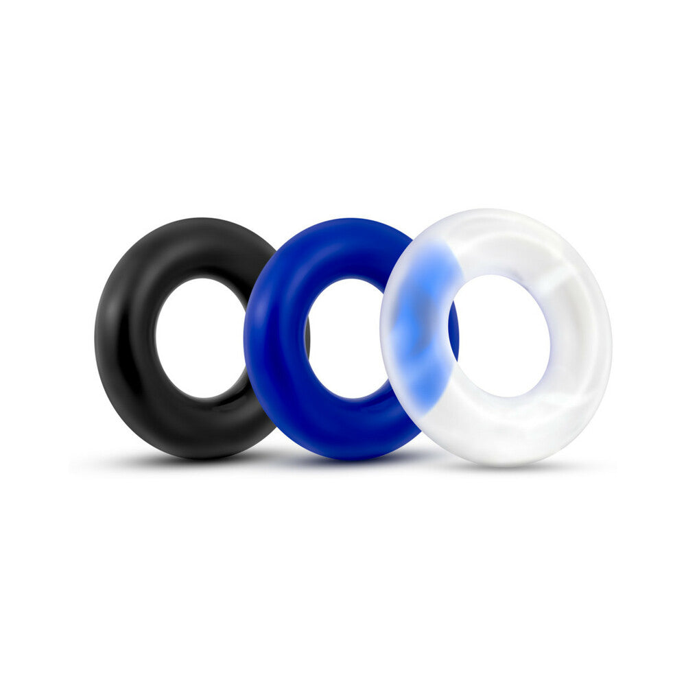 Stay Hard Donut Rings 3-Piece Cockring Set Assorted Colors - Fantasies Boutique